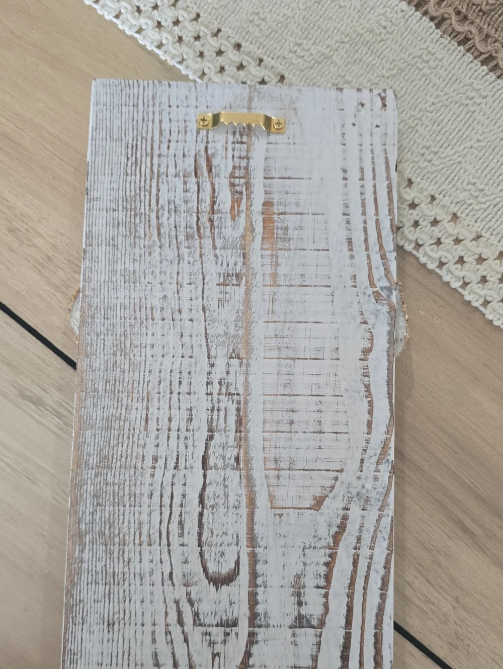 Hand Crafted Oyster Shell Wall Art in White, Blue & Gold